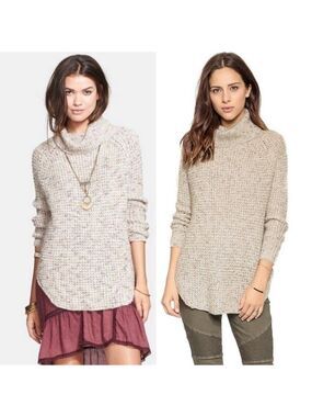 * HP* Free People Dylan Tweedy Turtleneck Pullover